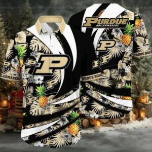 NCAA Purdue Boilermakers Flower Hawaiian Shirt Outfit 3D Shirt