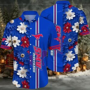NCAA Smu Mustangs Flower Hawaiian Shirt 3D Shirt