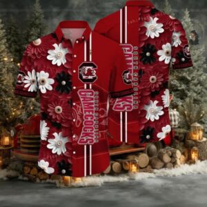 NCAA South Carolina Gamecocks Flower Cheap Hawaiian Shirt 3D Shirt