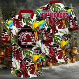 NCAA South Carolina Gamecocks Flower Hawaiian Shirt 3D Shirt, South Carolina Gamecocks Football