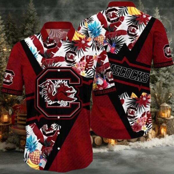 NCAA South Carolina Gamecocks Flower Hawaiian Shirt 3D Shirt South Carolina