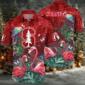 NCAA Stanford Cardinal Flower Hawaiian Shirt 3D Shirt