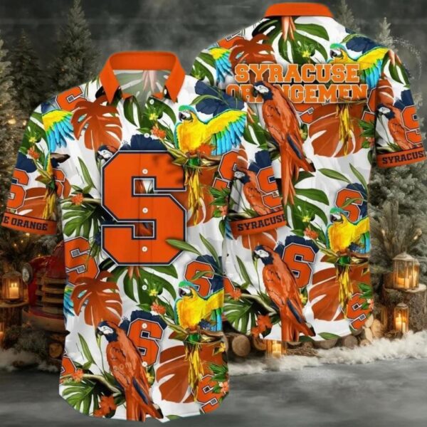NCAA Syracuse Orange Flower Hawaiian Shirt Outfit 3D Shirt