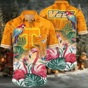 NCAA Tennessee Volunteers Flower Button Up Hawaiian Shirt 3D Shirt