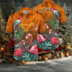 NCAA Texas Longhorns Flower Cheap Hawaiian Shirt 3D Shirt
