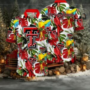 NCAA Texas Tech Red Raiders Flower Cheap Hawaiian Shirt 3D Shirt Texas Tech Red Raider