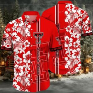 NCAA Texas Tech Red Raiders Flower Cheap Hawaiian Shirt 3D Shirt