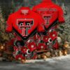 NCAA Texas Tech Red Raiders Flower Hawaiian Shirt 3D Shirt Texas Tech Red Raiders