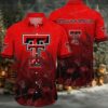 NCAA Texas Tech Red Raiders Flower Custom Hawaiian Shirt Outfit 3D Shirt