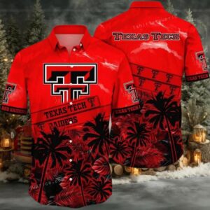 NCAA Texas Tech Red Raiders Flower Hawaiian Shirt 3D Shirt