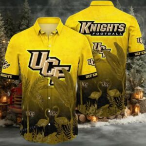NCAA Ucf Knights Flower Button Up Hawaiian Shirt 3D Shirt