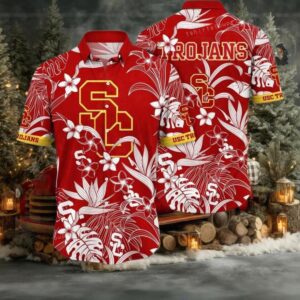 NCAA Usc Trojans Flower Cheap Hawaiian Shirt 3D Shirt