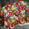 NCAA Utah Utes Flower Button Up Hawaiian Shirt 3D Shirt