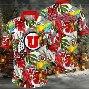 NCAA Utah Utes Flower Cheap Hawaiian Shirt