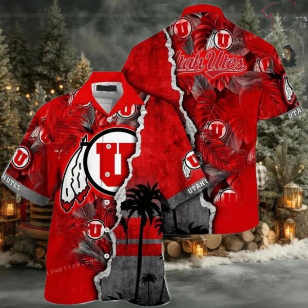 NCAA Utah Utes Flower Custom Hawaiian Shirt Outfit 3D Shirt