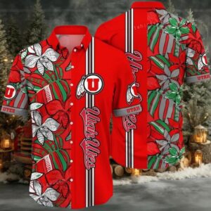 NCAA Utah Utes Flower Hawaiian Shirt 3D Shirt