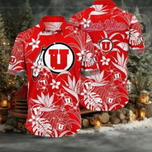 NCAA Utah Utes Flower Hawaiian Shirt Outfit 3D Shirt