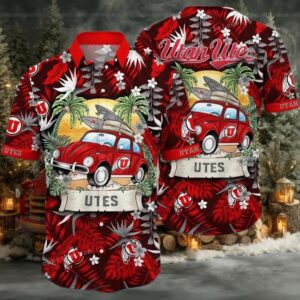 NCAA Utah Utes Flower Hawaiian Shirt
