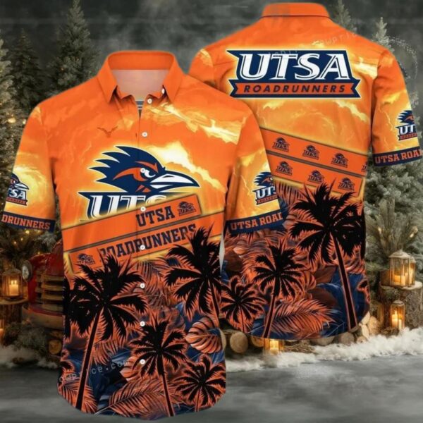 NCAA Utsa Roadrunners Flower Button Up Hawaiian Shirt