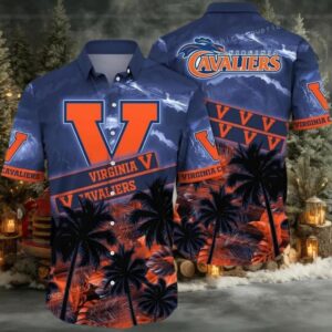 NCAA Virginia Cavaliers Flower Button Up Hawaiian Shirt