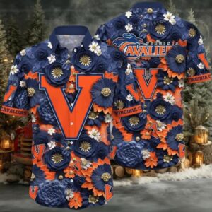 NCAA Virginia Cavaliers Flower Hawaiian Shirt 3D Shirt