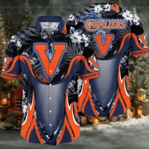NCAA Virginia Cavaliers Flower Hawaiian Shirt Outfit 3D Shirt, Gift For Virginia Cavaliers