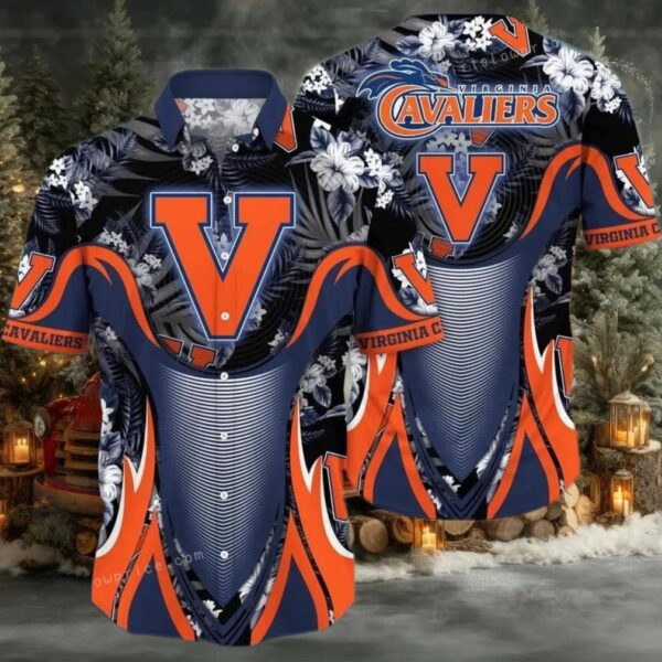 NCAA Virginia Cavaliers Flower Hawaiian Shirt Outfit 3D Shirt, Gift For Virginia Cavaliers