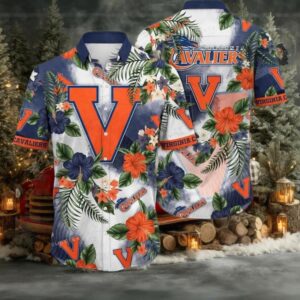 NCAA Virginia Cavaliers Flower Hawaiian Shirt Outfit 3D Shirt