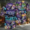 NCAA Washington Huskies Flower Button Up Hawaiian Shirt