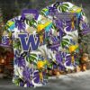 NCAA Washington Huskies Flower Hawaiian Shirt 3D Shirt, Washington Huskies Football
