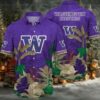 NCAA Washington Huskies Flower Hawaiian Shirt 3D Shirt, Washington Huskies