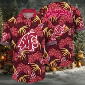 NCAA Washington State Cougars Flower Cheap Hawaiian Shirt 3D Shirt