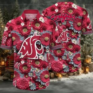 NCAA Washington State Cougars Flower Cheap Hawaiian Shirt