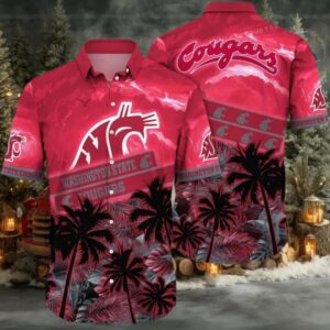 NCAA Washington State Cougars Flower Hawaiian Shirt 3D Shirt, Washington State