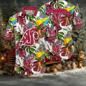 NCAA Washington State Cougars Flower Hawaiian Shirt 3D Shirt