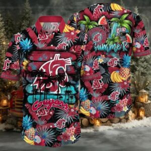 NCAA Washington State Cougars Flower Hawaiian Shirt