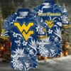 NCAA West Virginia Mountaineers Flower Button Up Hawaiian Shirt 3D Shirt