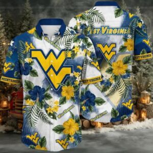 NCAA West Virginia Mountaineers Flower Hawaiian Shirt 3D Shirt
