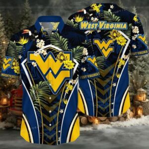 NCAA West Virginia Mountaineers Flower Hawaiian Shirt Outfit 3D Shirt
