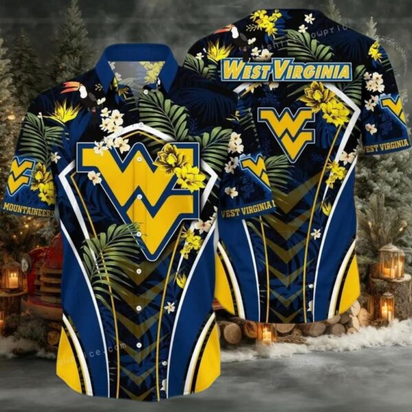 NCAA West Virginia Mountaineers Flower Hawaiian Shirt Outfit 3D Shirt