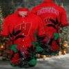 NCAA Wisconsin Badgers Flower Hawaiian Shirt Outfit 3D Shirt Personalized Wisconsin Badger
