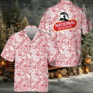 National Bohemian Summer Doodle Art Hawaiian Shirt