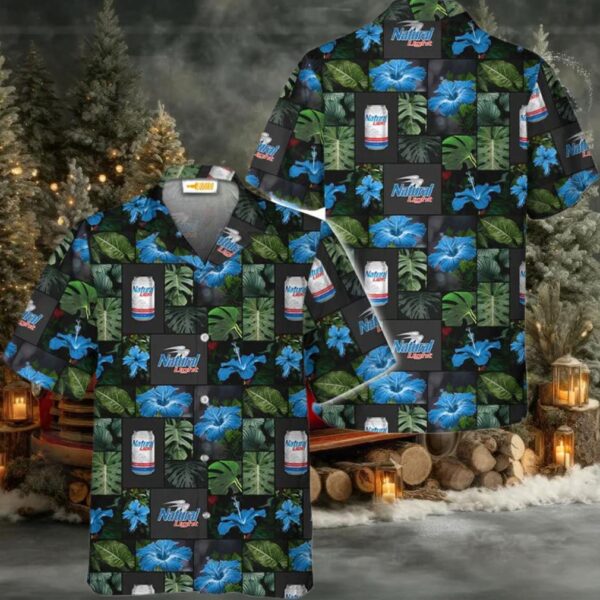Natural Light Tropical Hibiscus Flower Hawaiian Shirt