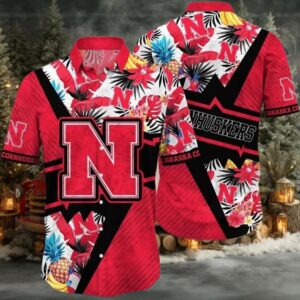 Nebraska Cornhuskers NCAA Flower Cheap Hawaiian Shirt 3D Shirt, Nebraska Cornhuskers