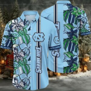 North Carolina Tar Heels NCAA Flower Button Up Hawaiian Shirt 3D Shirt