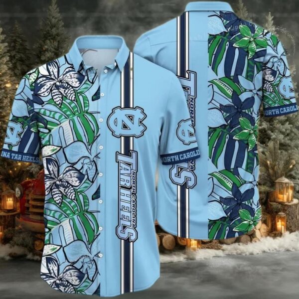 North Carolina Tar Heels NCAA Flower Button Up Hawaiian Shirt 3D Shirt