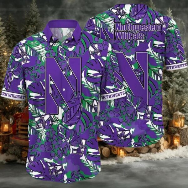 Northwestern Wildcats NCAA Flower Cheap Hawaiian Shirt 3D Shirt Northwestern Wildcats