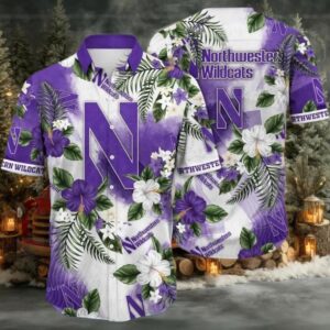 Northwestern Wildcats NCAA Flower Cheap Hawaiian Shirt 3D Shirt
