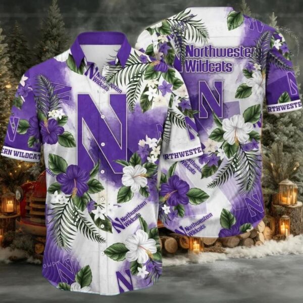 Northwestern Wildcats NCAA Flower Cheap Hawaiian Shirt 3D Shirt