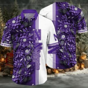 Northwestern Wildcats NCAA Flower Custom Hawaiian Shirt